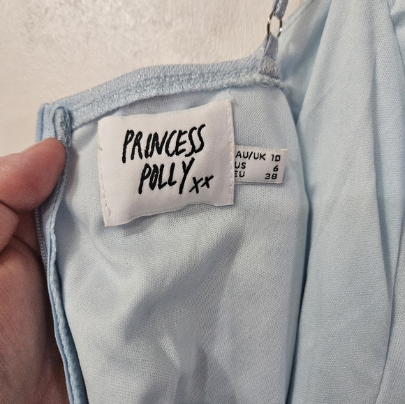 Princess Polly Prom/formal Blue Shimmer Mini Dress With Spaghetti Straps! - Picture 5 of 8